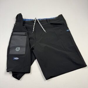 AFTCO Tech Fishing Shorts Waterproof Pouch Nylon Spandex Black Men's 42